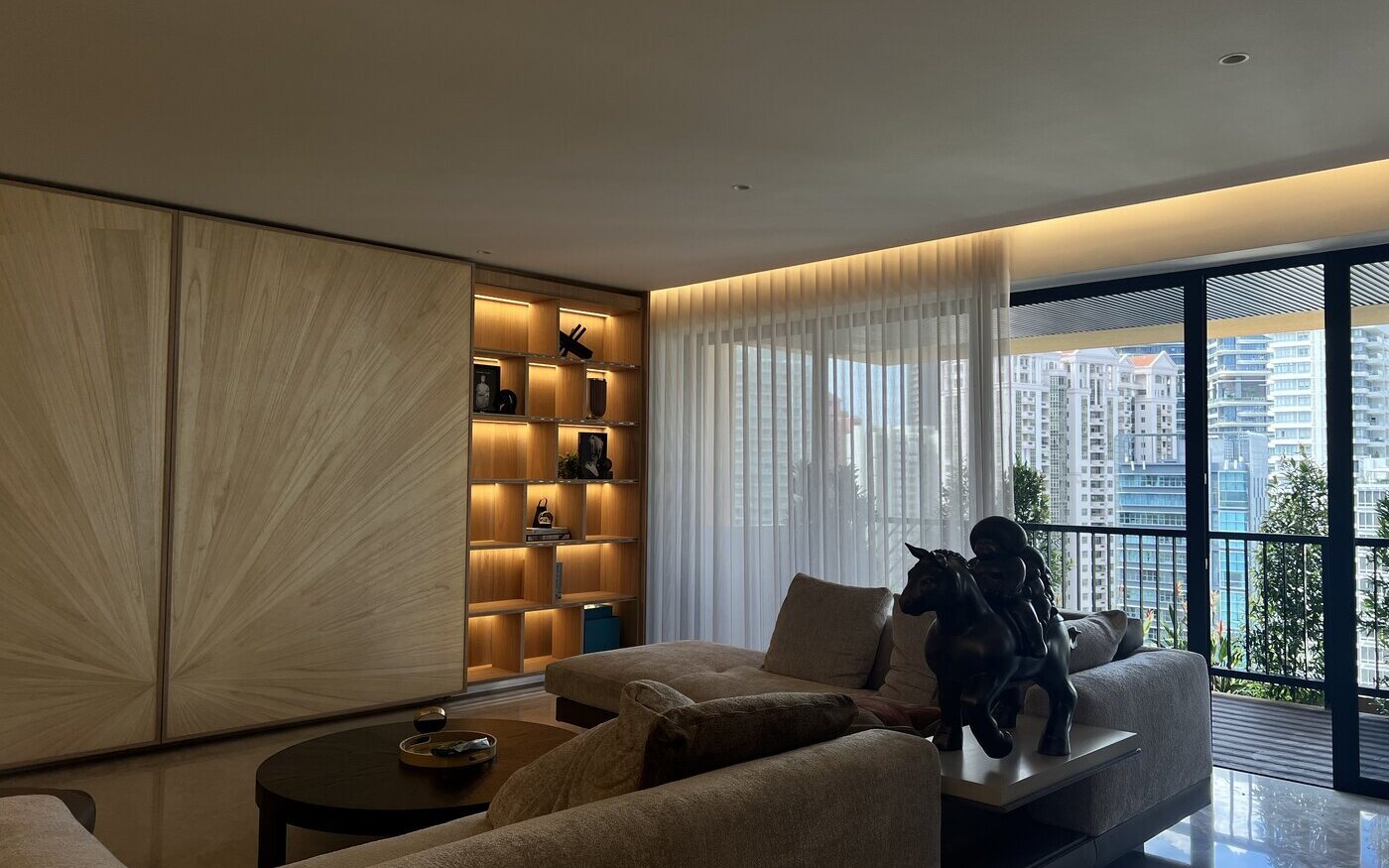 Automated lighting and curtains in a completed Singapore condominium